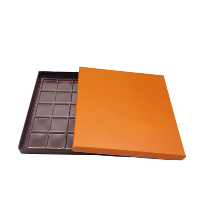 Cioccolato di lusso che imballa i pc arancio del contenitore 25 di carta kraft con interno di plastica