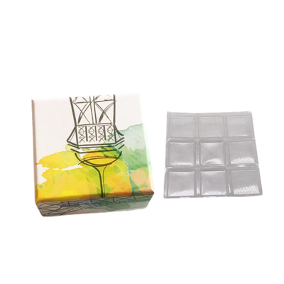 9 pezzi stampa scatola di carta kraft scatola di imballaggio regalo di cioccolato con interno in plastica trasparente