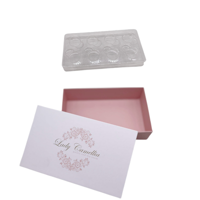 8 pezzi scatola di carta dolce confezione regalo di cioccolato con interno in plastica trasparente