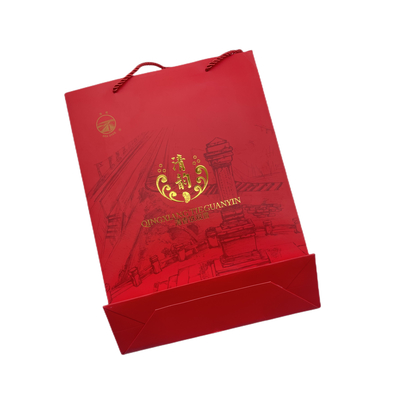 Sacco di carta rigido di lusso rosso del contenitore di regalo che imballa Logo For Tea Chocolate su ordinazione