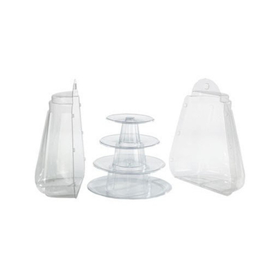 4 strati di plastica trasparente più piccola Macaron Tower Party Favor Box