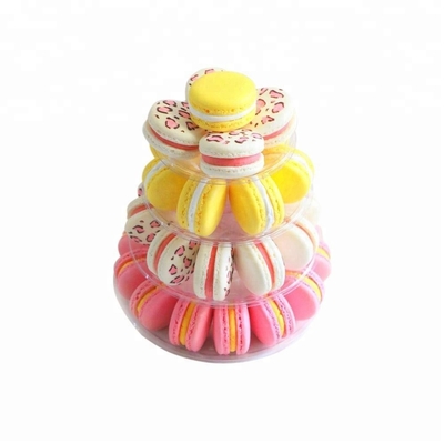 Plastico trasparente Macaron Mini Tower Stand 4 Tiers Macaron Tower