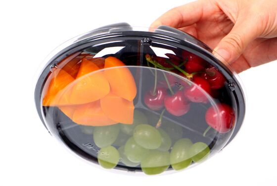 Scatola per imballaggio di frutta in PET riciclabile con design personalizzato e termosaldatura per conservazione trasparente della frutta