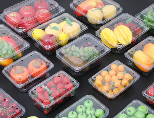 Scatola di imballaggio per frutta di design personalizzabile con PET riciclabile e sigillamento termico per una protezione perfetta