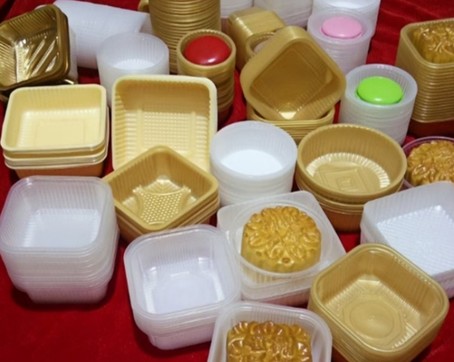 Scatola in PET riciclabile e personalizzabile con tenuta termica per imballaggi di cioccolato e macaroni
