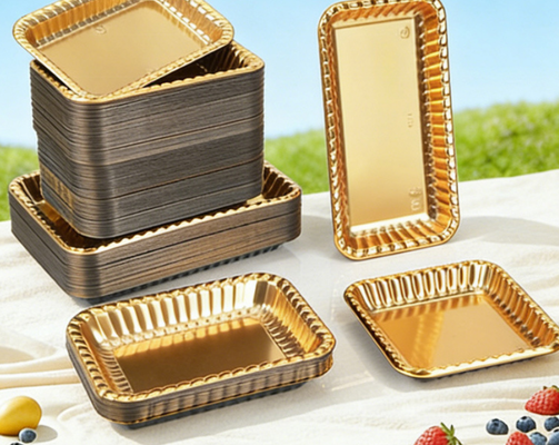 Scatola di imballaggio in PET riciclabile personalizzabile con tenuta termicamente sigillata per l'uso monouso di macaroni e torte