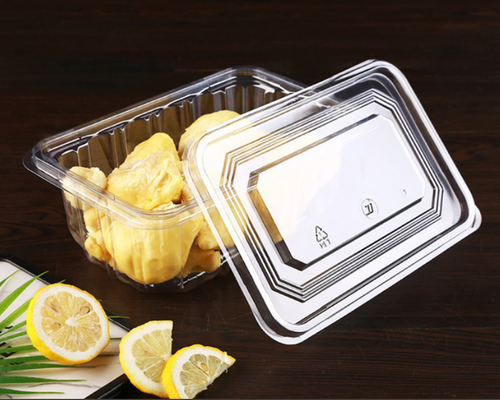Tavolo di plastica usa e getta PET riciclabile personalizzabile con tenuta termica per maccheroni e imballaggi di frutta