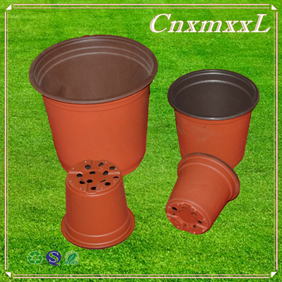 Pottine di fiori di plastica a doppio colore di colore nero e chiaro