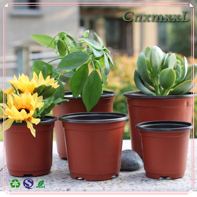Pottine di fiori di plastica a doppio colore di colore nero e chiaro