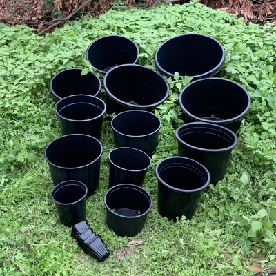 Plastico duro durevole 3 galloni di piante da fiore nero Grandi vasi di PP / HDPE