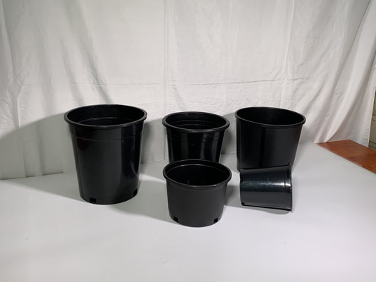 Plastico duro durevole 3 galloni di piante da fiore nero Grandi vasi di PP / HDPE