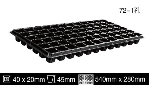 72 50 Vaso di semina di plastica vassoio di semina di cellule Fiori Vaso di pianta