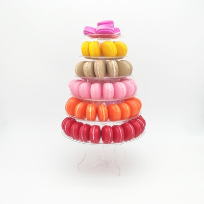 6 strati di livello Macaron Tower 10 strati di livello Macaron Tower Stand con fondo acrilico