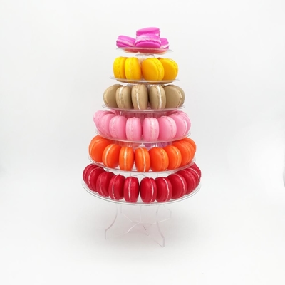 6 strati di livello Macaron Tower 10 strati di livello Macaron Tower Stand con fondo acrilico