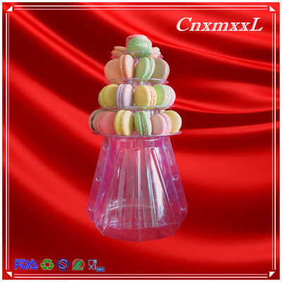 4 strati di plastica trasparente più piccola Macaron Tower Party Favor Box