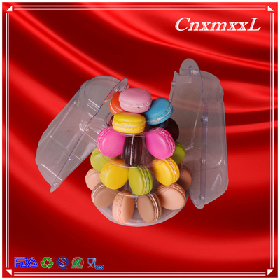 4 strati di plastica trasparente più piccola Macaron Tower Party Favor Box