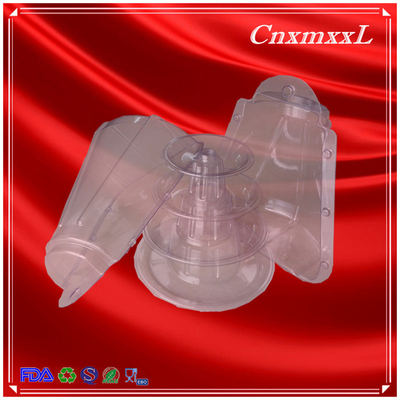 4 strati di plastica trasparente più piccola Macaron Tower Party Favor Box