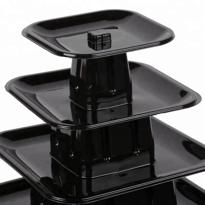 9 Livello di plastica quadrata Macaron Torre Stand Display per l'imballaggio di cibo da asporto francese