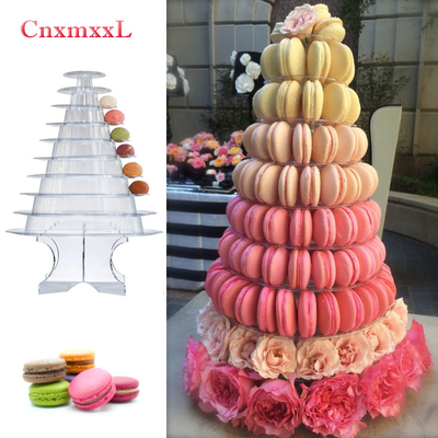 Super 10 Tier Macaron Blister Tower Stand Packaging con acrilico