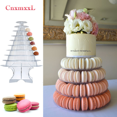 Super 10 Tier Macaron Blister Tower Stand Packaging con acrilico