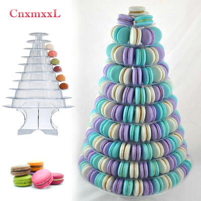 Super 10 Tier Macaron Blister Tower Stand Packaging con acrilico