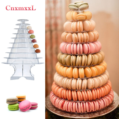 Super WOW 10 Tier Macaron Blister Tower Stand Packaging con acrilico