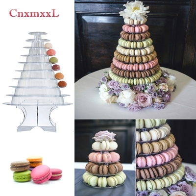 Super WOW 10 Tier Macaron Blister Tower Stand Packaging con acrilico