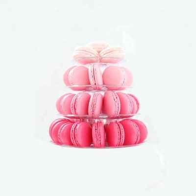 Plastico trasparente Macaron Mini Tower Stand 4 Tiers Macaron Tower