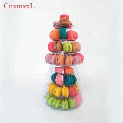 Plastico trasparente Macaron Mini Tower Stand 4 Tiers Macaron Tower