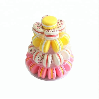 Plastico trasparente Macaron Mini Tower Stand 4 Tiers Macaron Tower
