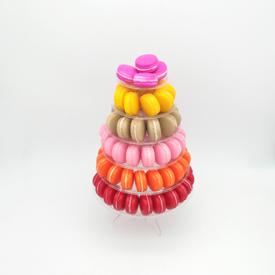 Round Recycled 6 Tier Macaron Tower Stand con fondo