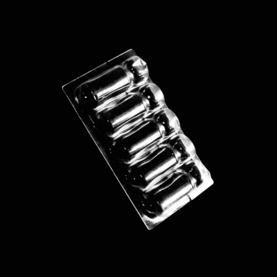 Imballaggio trasparente in PVC, PET, PP, Blister di plastica, vassoio per le fiale con inserto cartaceo