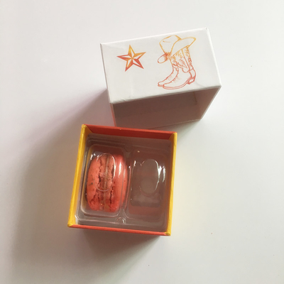 2 pcs Macaroon carta stampata scatola regalo imballaggio Macaroons Display con vassoio interno