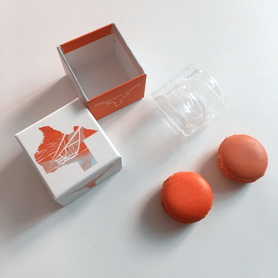 2 pcs Macaroon carta stampata scatola regalo imballaggio Macaroons Display con vassoio interno