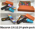 Design retrò 12 pezzi Macaron Confezione Macaron Scatola di carta Kraft riciclabile con interno in plastica