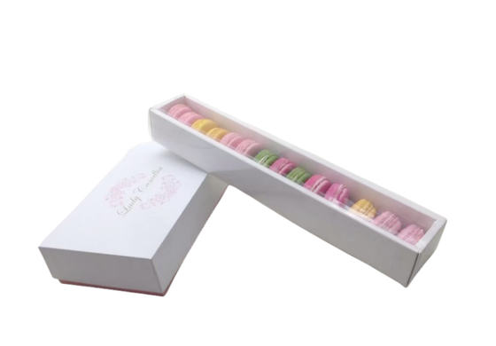 Scatola regalo a colori di caramelle Macaroin bianco Cartone imballaggio Scatola regalo personalizzata