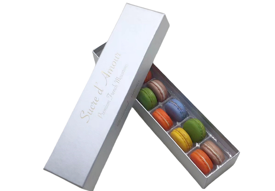 Scatola regalo a colori di caramelle Macaroin bianco Cartone imballaggio Scatola regalo personalizzata