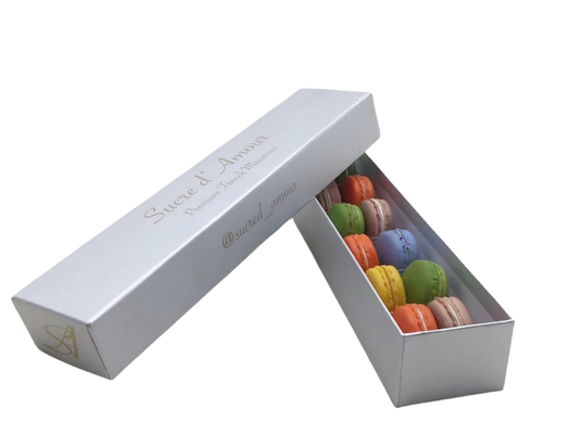 Scatola regalo a colori di caramelle Macaroin bianco Cartone imballaggio Scatola regalo personalizzata