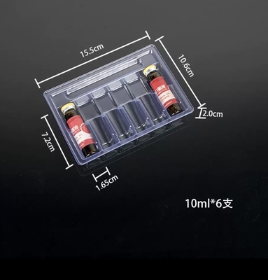 10 ml Confezione per ampule per liquidi orali Confezione trasparente per vuoto in PET, confezione di 5, confezione di 10, confezione di 12