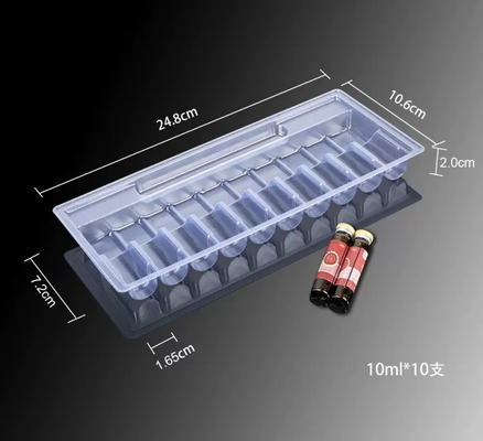 10 ml Confezione per ampule per liquidi orali Confezione trasparente per vuoto in PET, confezione di 5, confezione di 10, confezione di 12