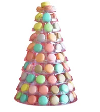 Una bolla nera Macaron di plastica di 9 file che imballa il supporto conveniente della torre di Macarons