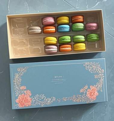 40 pezzi scatola di confezione di maccheroni biscotto coreano cottura di neve chiara croccante cioccolato biscotto gelato piccola scatola regalo