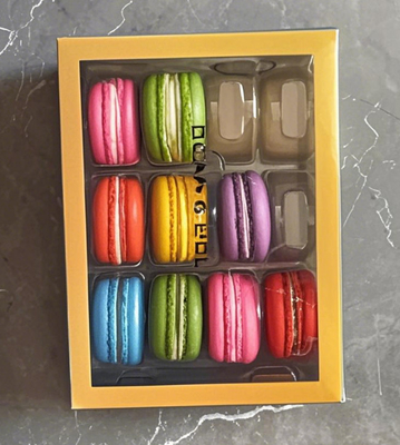 Fornitura Macaroni 12 Capo superiore e inferiore Imballaggio Cassa regalo 24 Capo superiore e inferiore Imballaggio Cioccolato Capo superiore e inferiore Imballaggio Macaroni vassoio di plastica