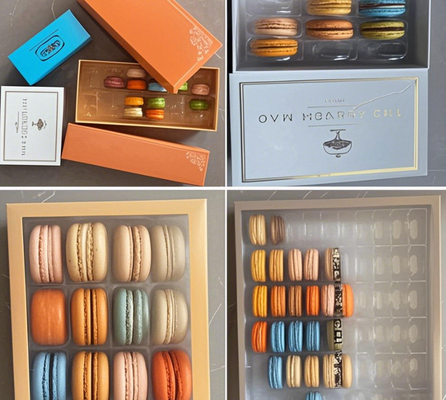 33 12 24 Capo superiore e inferiore Macaroons confezionamento vassoio di plastica Macaroons display stand
