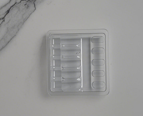 1 ml di ampolla in vassoio per bolle 5 bottiglie trasparenti ampolla con buco per ampolla e piccolo flaconcino in vassoio di plastica