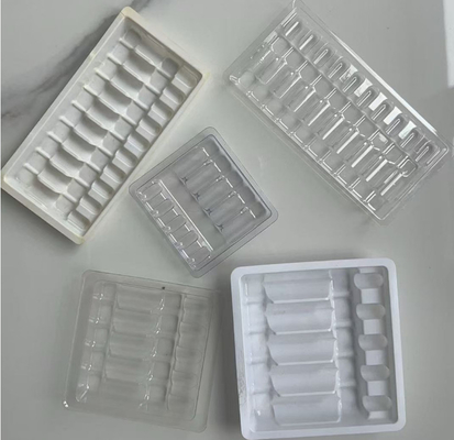 1 ml di ampolla in vassoio per bolle 5 bottiglie trasparenti ampolla con buco per ampolla e piccolo flaconcino in vassoio di plastica