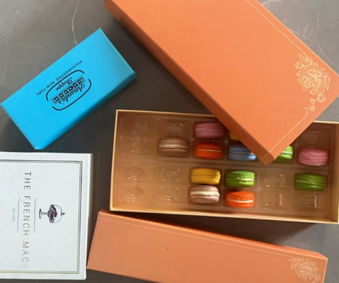 40 pezzi scatola di confezione di maccheroni biscotto coreano cottura di neve chiara croccante cioccolato biscotto gelato piccola scatola regalo