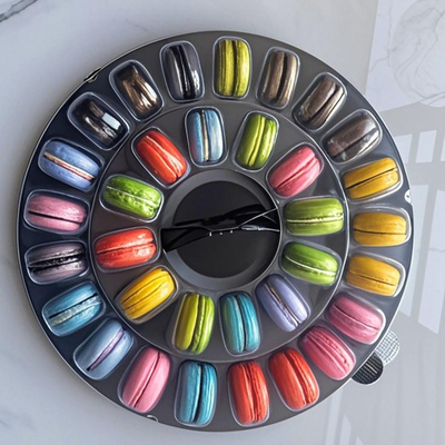 40 pezzi scatola di confezione di maccheroni biscotto coreano cottura di neve chiara croccante cioccolato biscotto gelato piccola scatola regalo