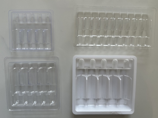 Blister Tray Packaging For Medicine Water Injection 1ml 2ml 5ml 10ml PET Ampoule Tray Personalizzazione