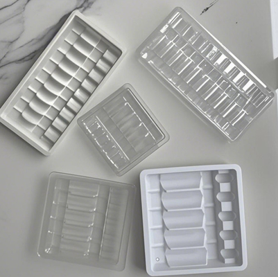 Imballaggio trasparente in PVC, PET, PP, Blister di plastica, vassoio per le fiale con inserto cartaceo